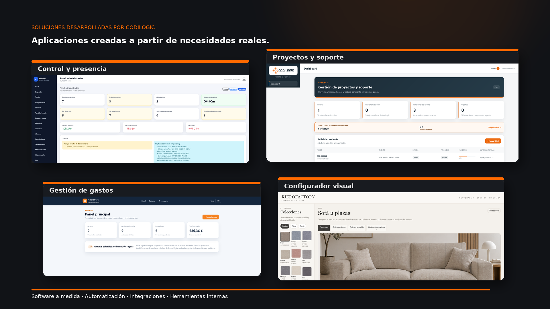 Aplicaciones y soluciones desarrolladas por Codilogic